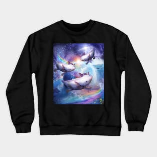 Rainbow Axolotl In Space, Galaxy Axolotls Crewneck Sweatshirt